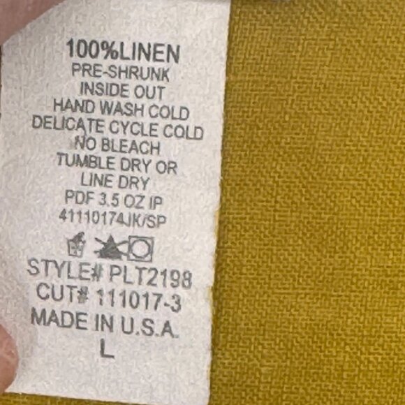 Pure Match Womens  chartreuse Tunic Top  3/4 Sleeves size large linen lagenlook - Picture 3 of 15
